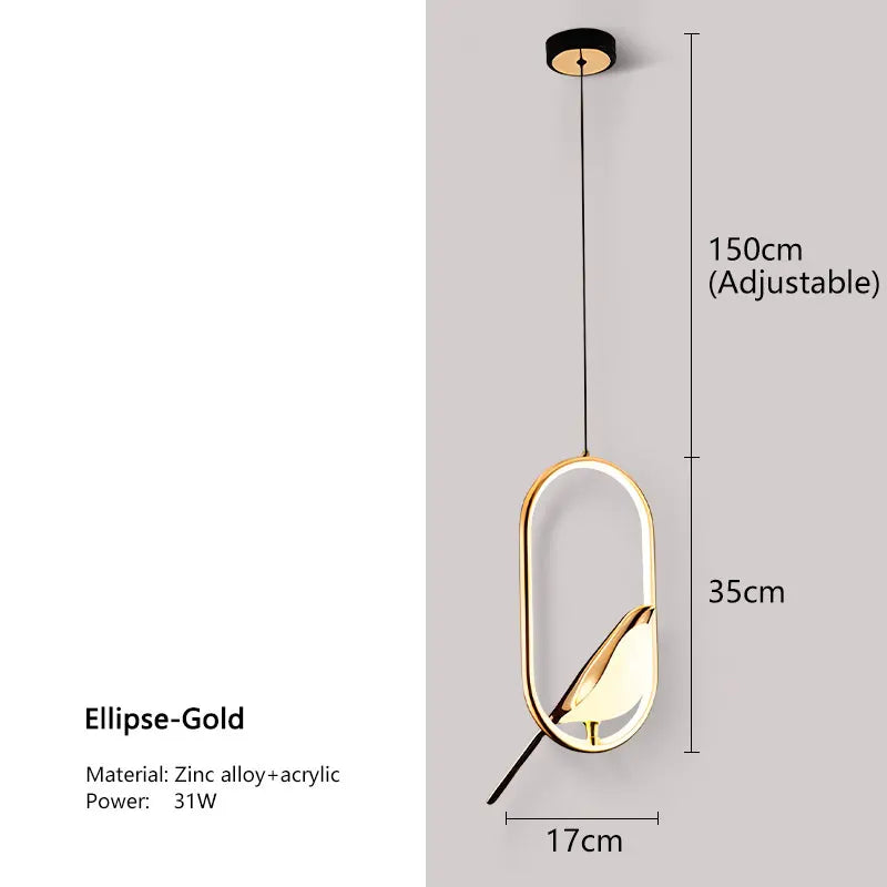 Magpie Pendant Light | Nordic LED Bird Design