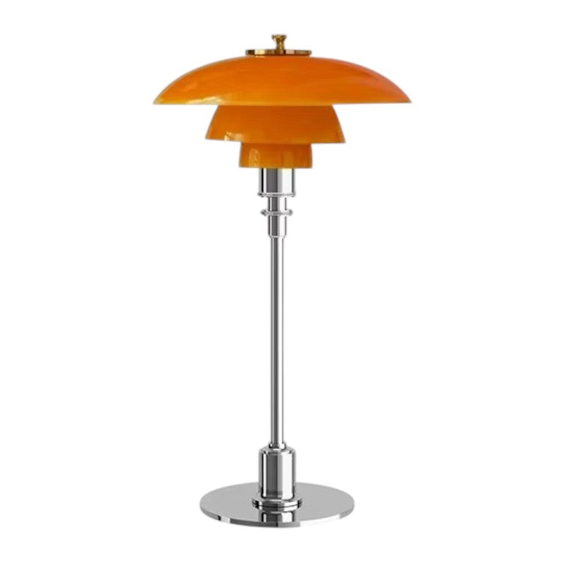 Vintage Danish Glass Shade Table Lamp