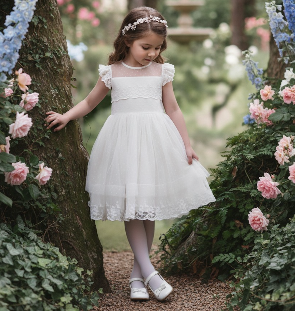 OLGA ANTIQUE WHITE DRESS