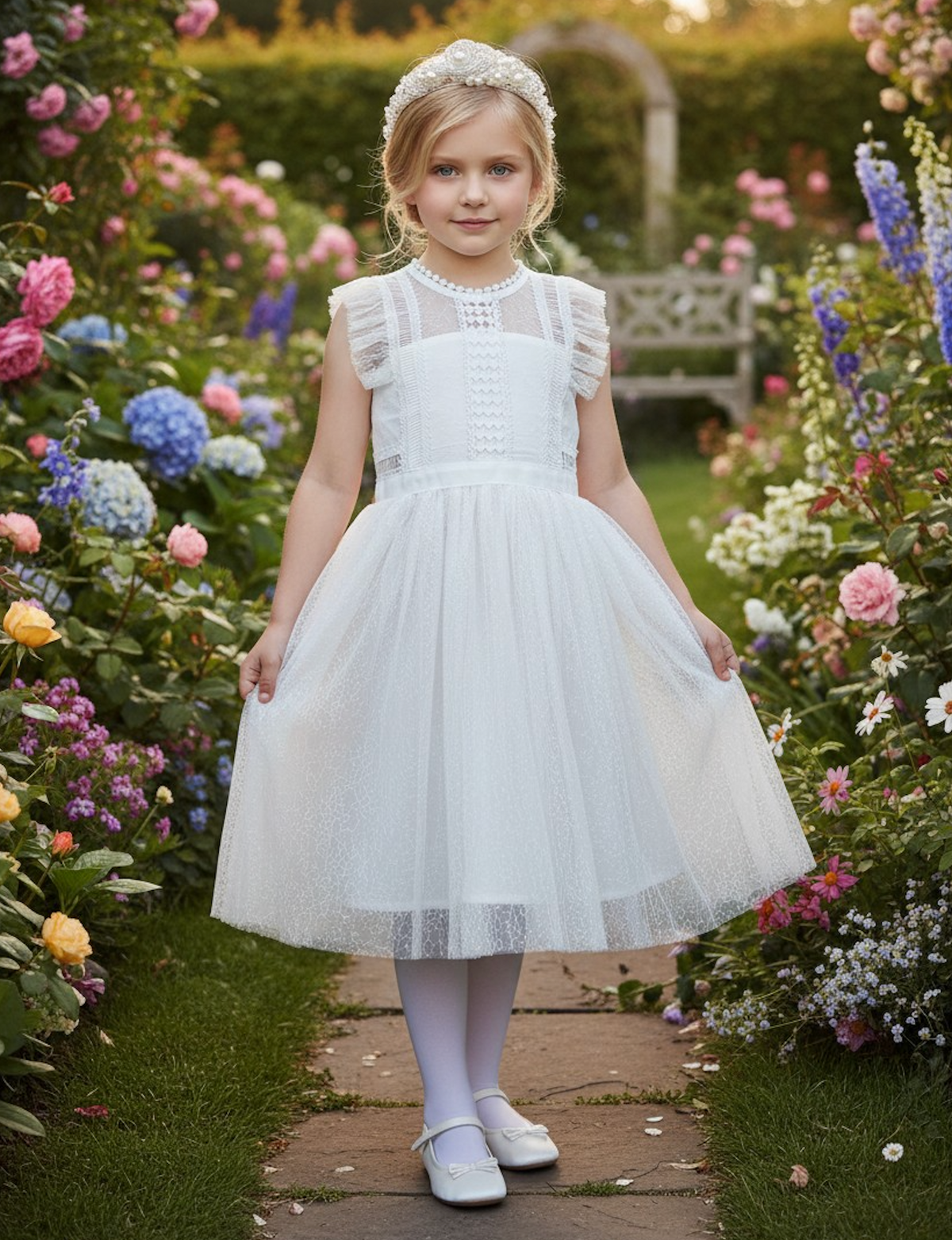 CLARA ANTIQUE WHITE DRESS