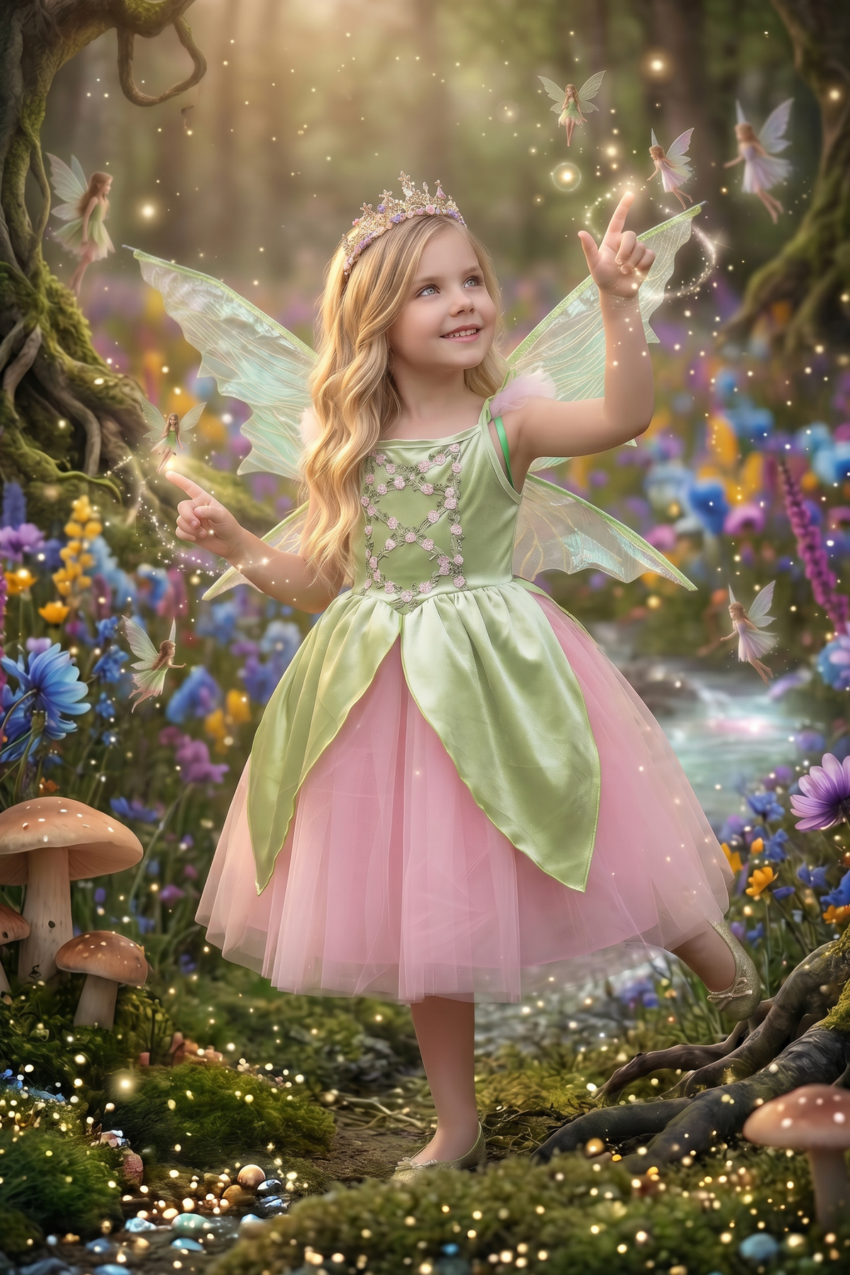 FANCIFUL FAIRY DRESS & WING SET