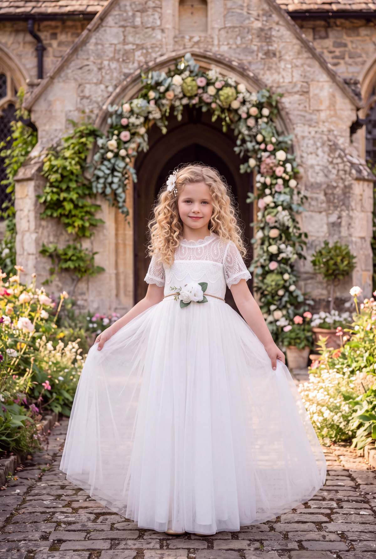 NYSSA WHITE GOWN & BELT SET