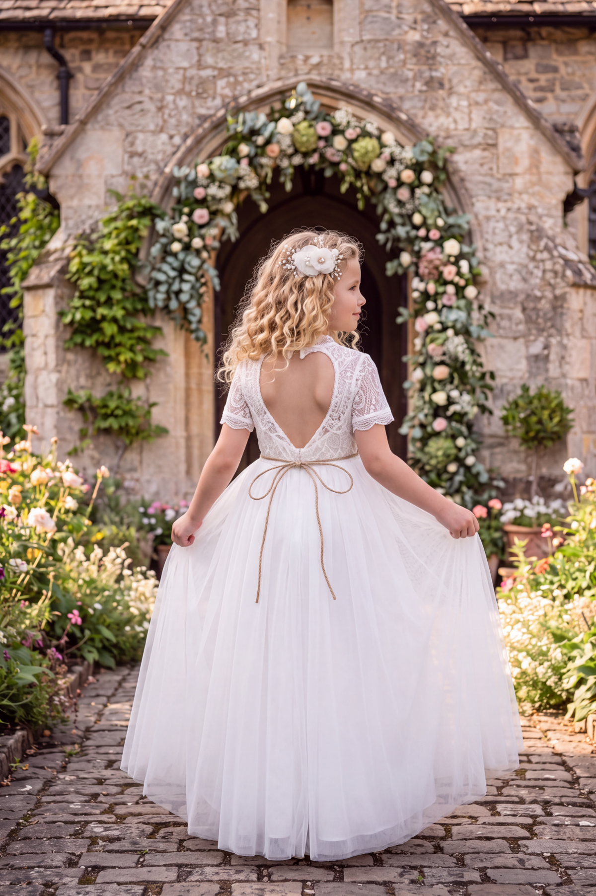 NYSSA WHITE GOWN & BELT SET