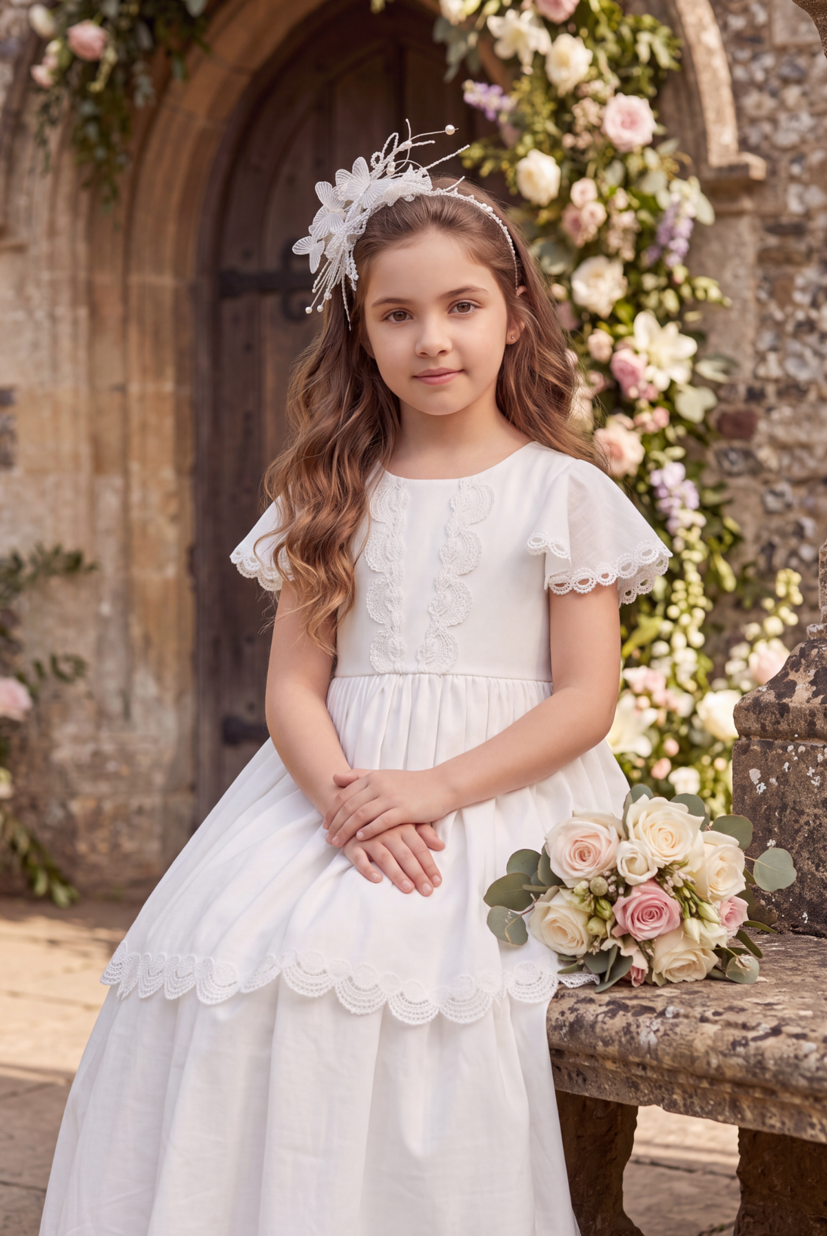 HELENA WHITE RUFFLE GOWN