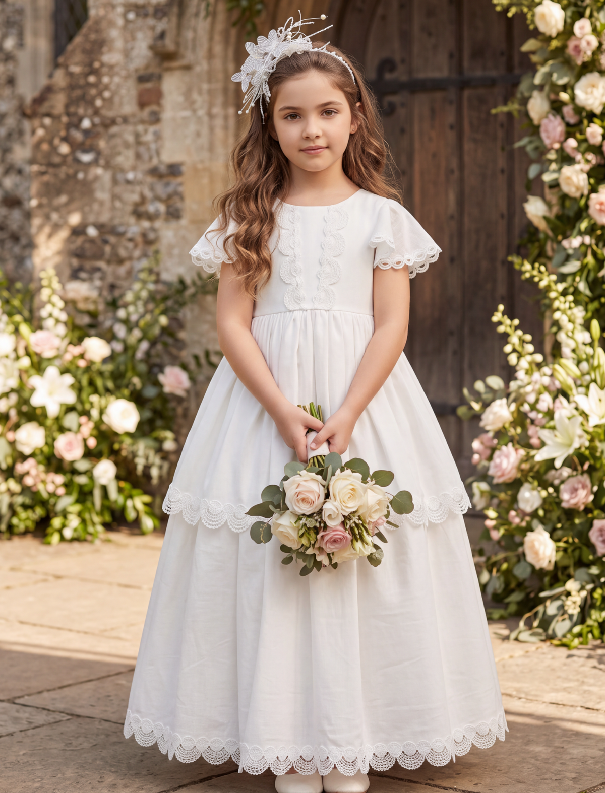HELENA WHITE RUFFLE GOWN