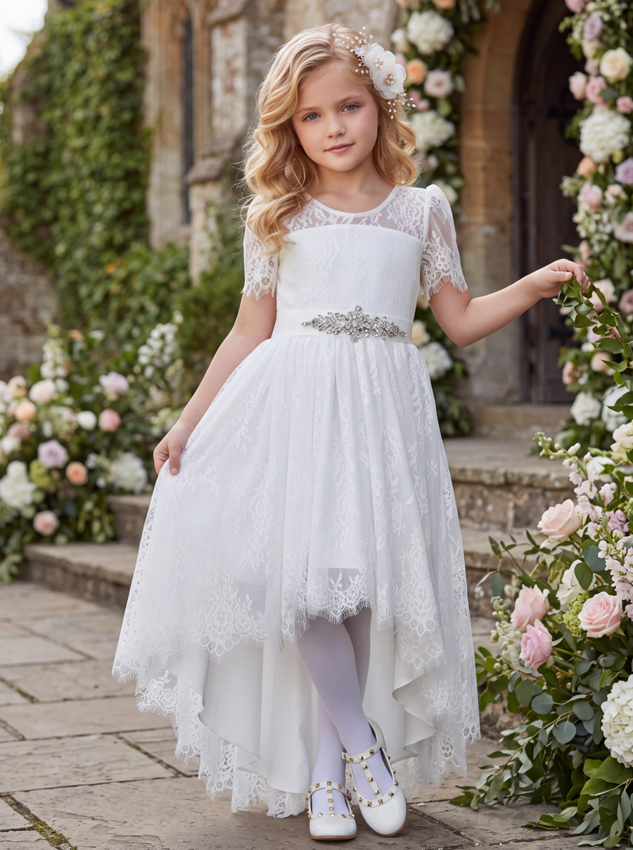 ANISA WHITE DRESS & BELT SET