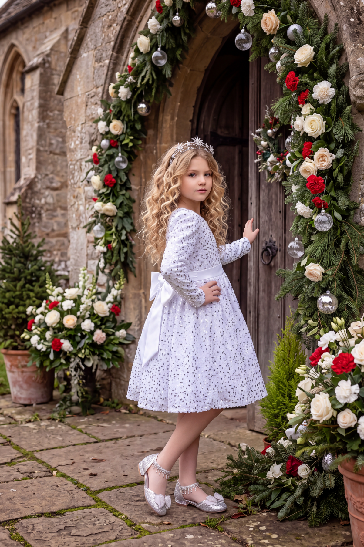 ELVA WHITE SEQUIN DRESS
