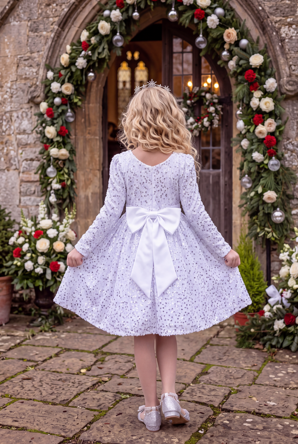 ELVA WHITE SEQUIN DRESS