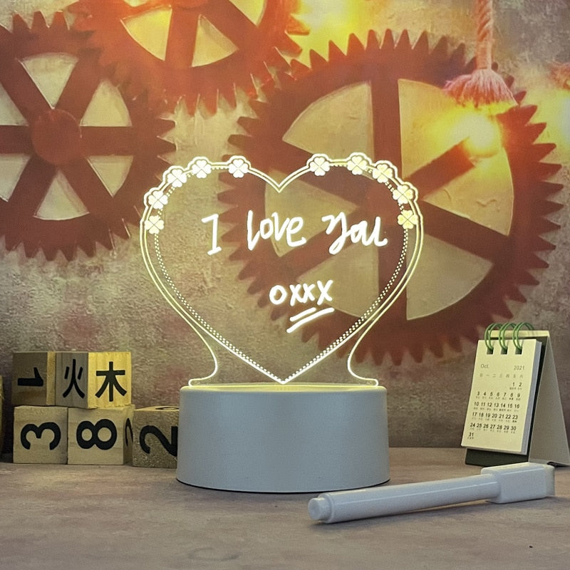 Illuminated Acrylic Writing Board with USB Power