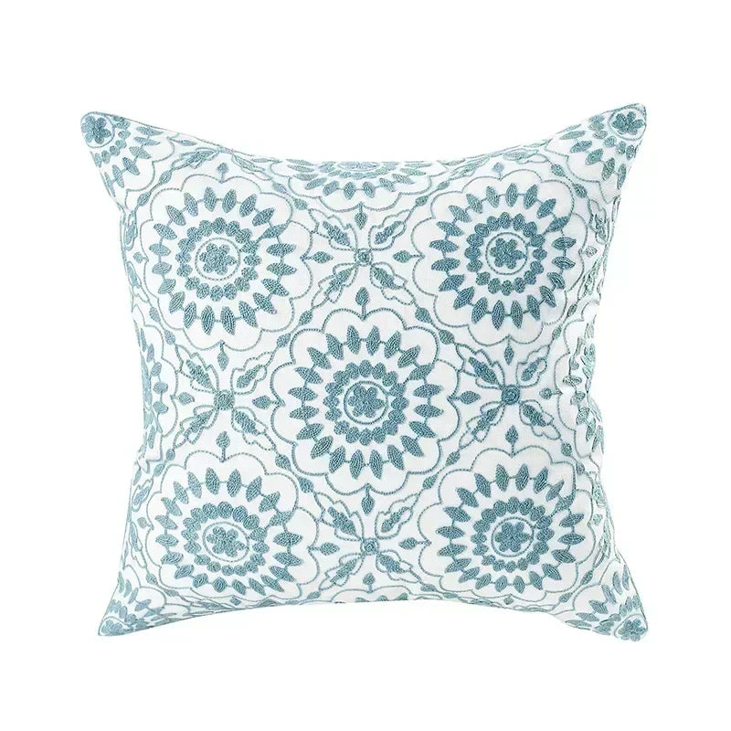 Floral Cushion Cover Embroidered Pillow Case Decorative Cover