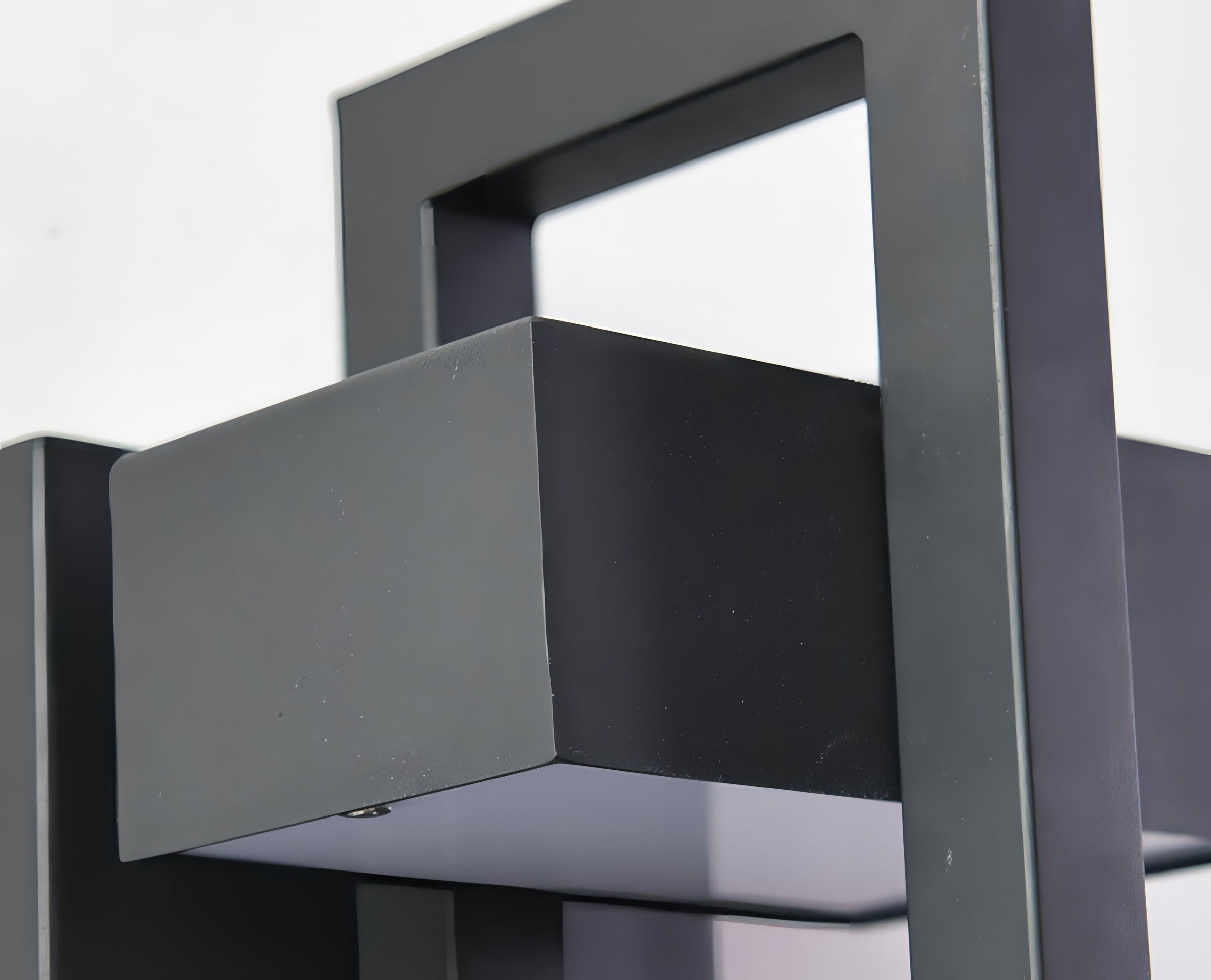 Modern Black Steel Outdoor Wall Lamp Architectural Design