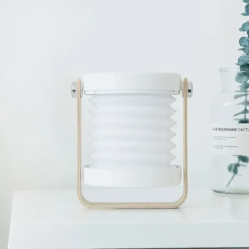 Creative Wooden Handle Portable Lantern | Folding Rechargeable Table Lamp