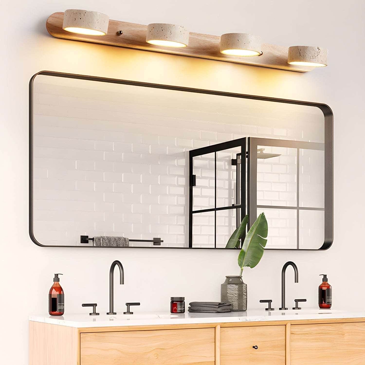 Modern Travertine  Duo Wall Light