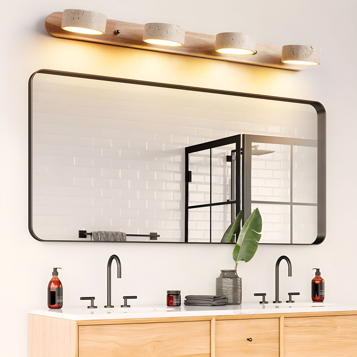 Modern Travertine  Duo Wall Light