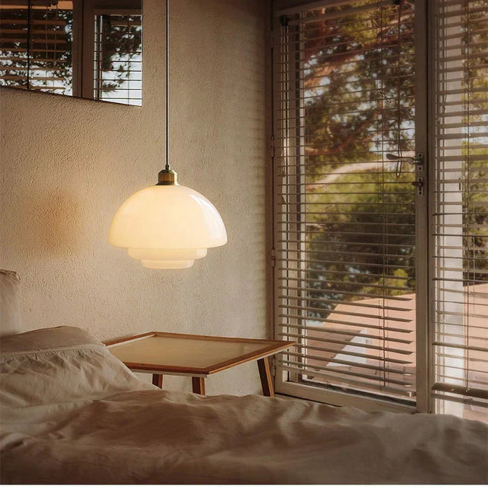 Vintage Milky Glass Hanging Lamp