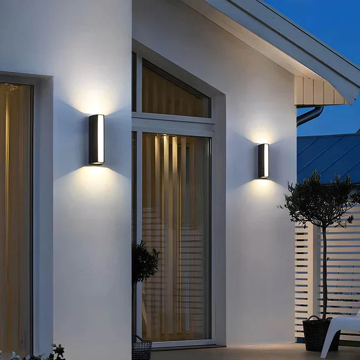 Modern Dual-Beam Outdoor Wall Light for Exterior Pathways