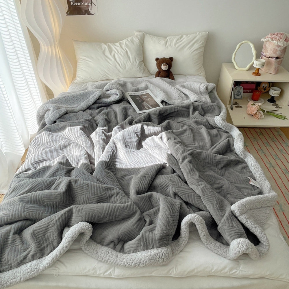 Seraphina Soft Jacquard Rabbit Plush Blanket