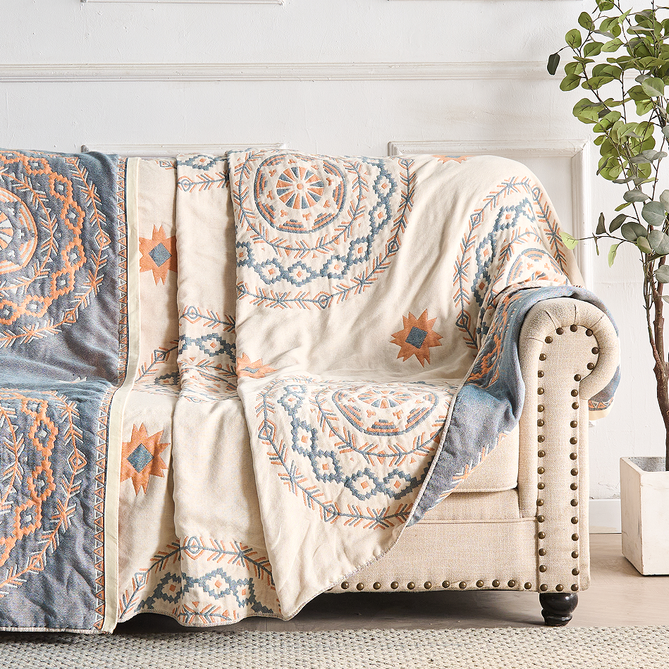 Serene Mandala | Cotton Throw Blanket