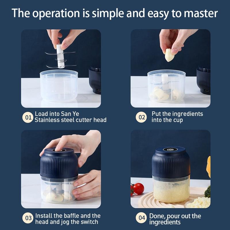 Electric Mini Food Chopper | USB Rechargeable Garlic & Vegetable Chopper