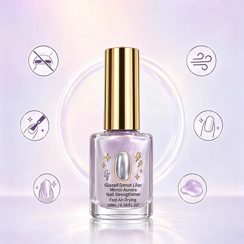 Chrome Lilac Glossy Mirror Nail Strengthener