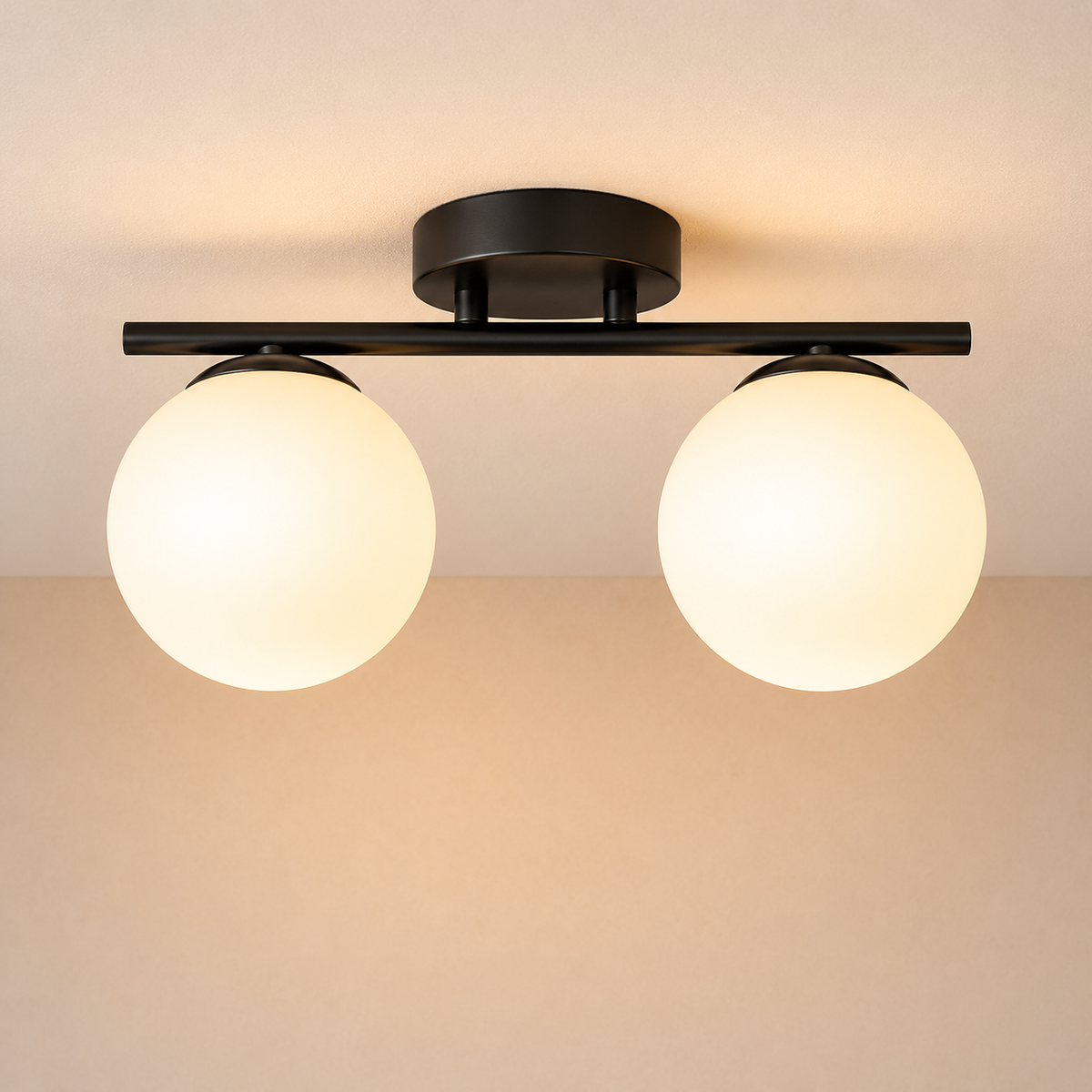Opaline LED Ceiling Lamp with Globe Shades