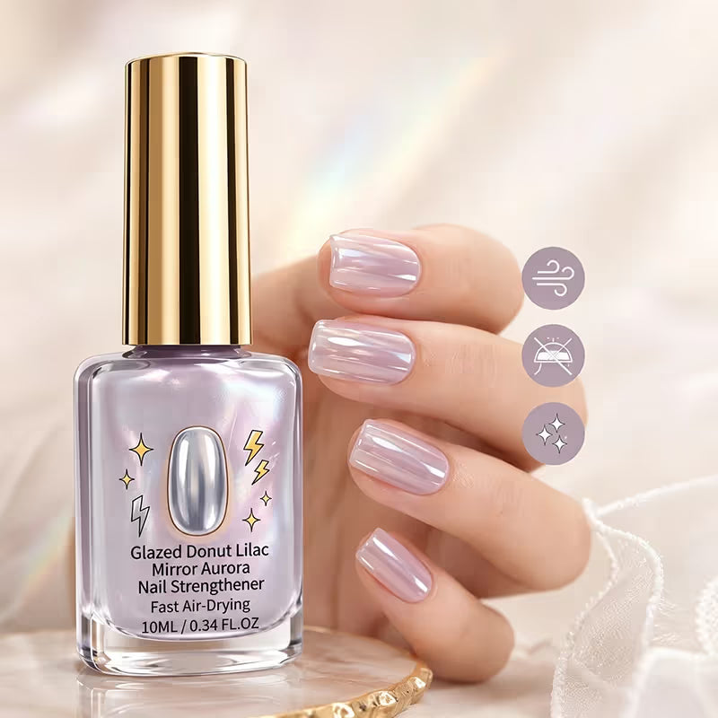 Chrome Lilac Glossy Mirror Nail Strengthener