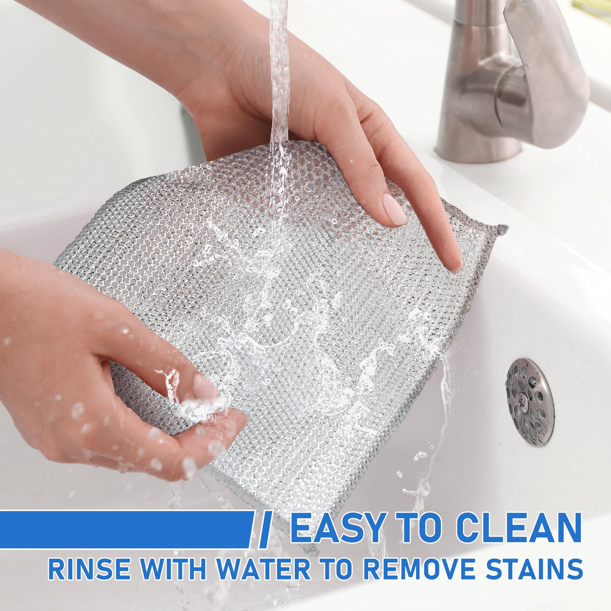 Silver Mesh Dishcloths | Reusable Non-Scratch Kitchen Scrubbers