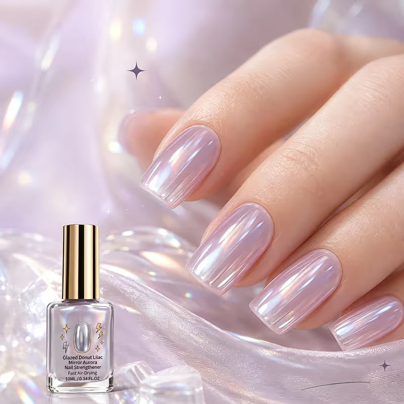 Chrome Lilac Glossy Mirror Nail Strengthener