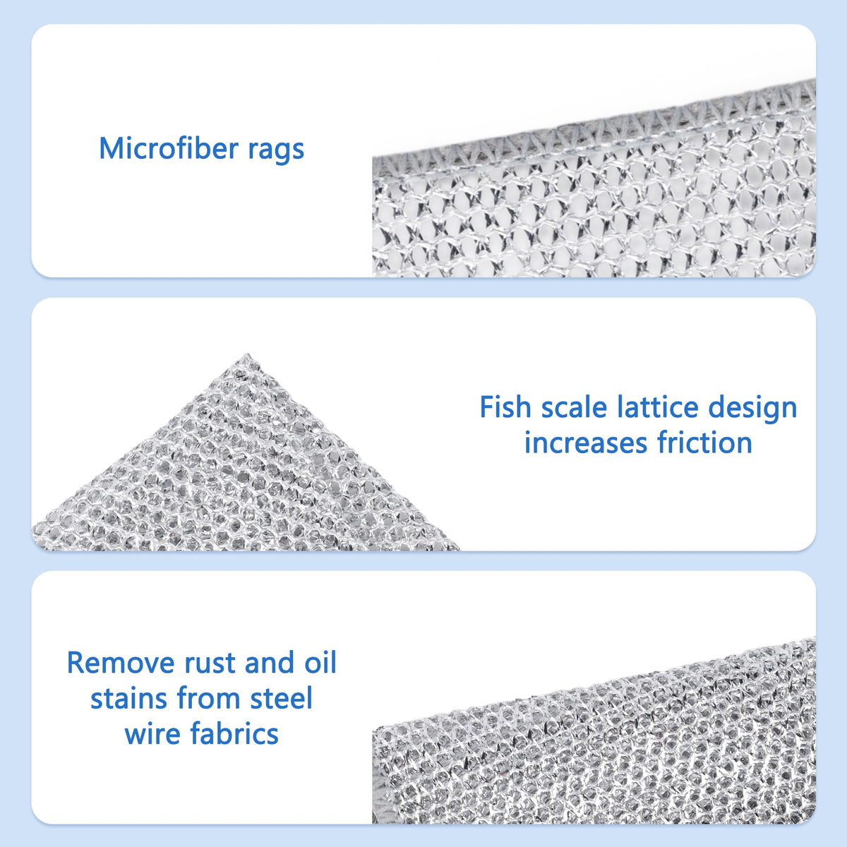 Silver Mesh Dishcloths | Reusable Non-Scratch Kitchen Scrubbers