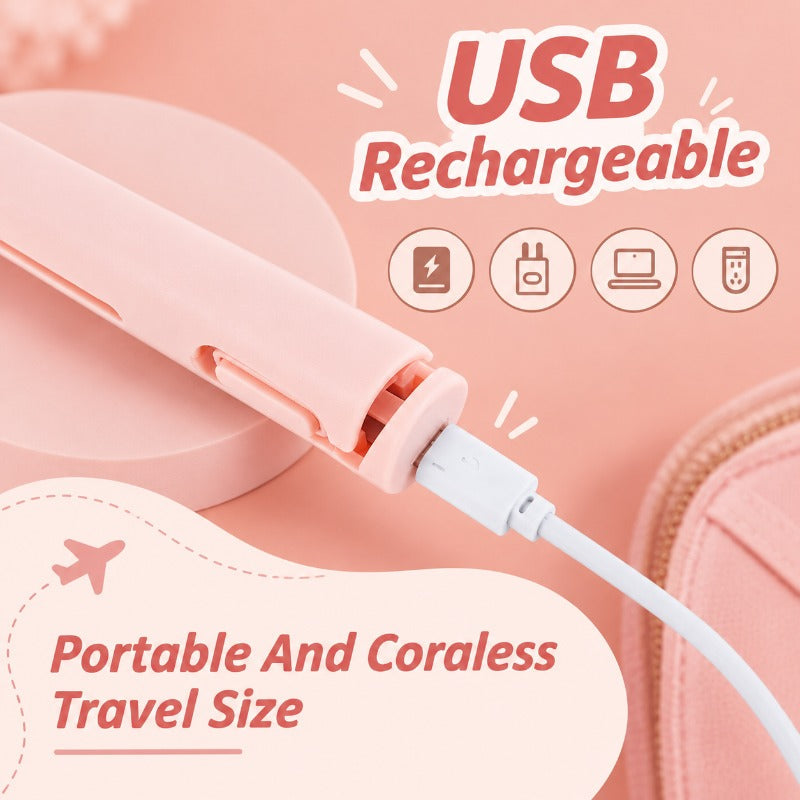 2-in-1 Mini Hair Straightener & Curler | Cordless Portable Styling Tool