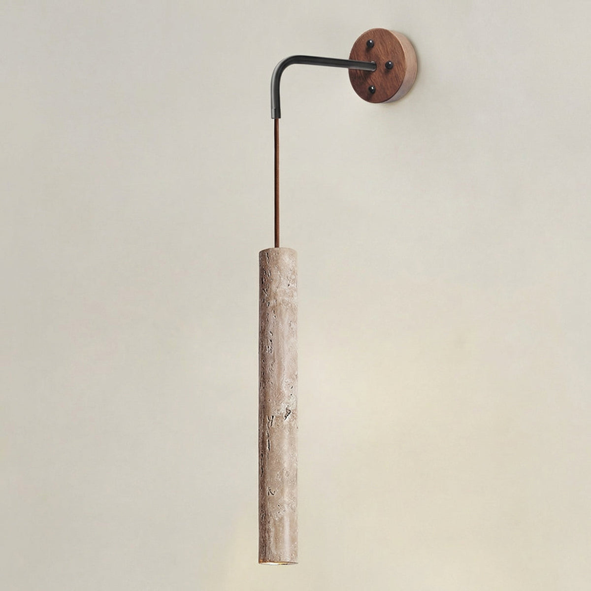 30cm Travertine Tube Wall Lamp