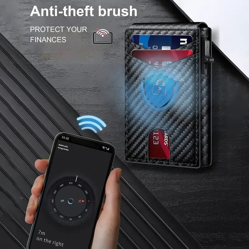 Slim RFID Wallet with Pop-Up Card Holder & Money Clip