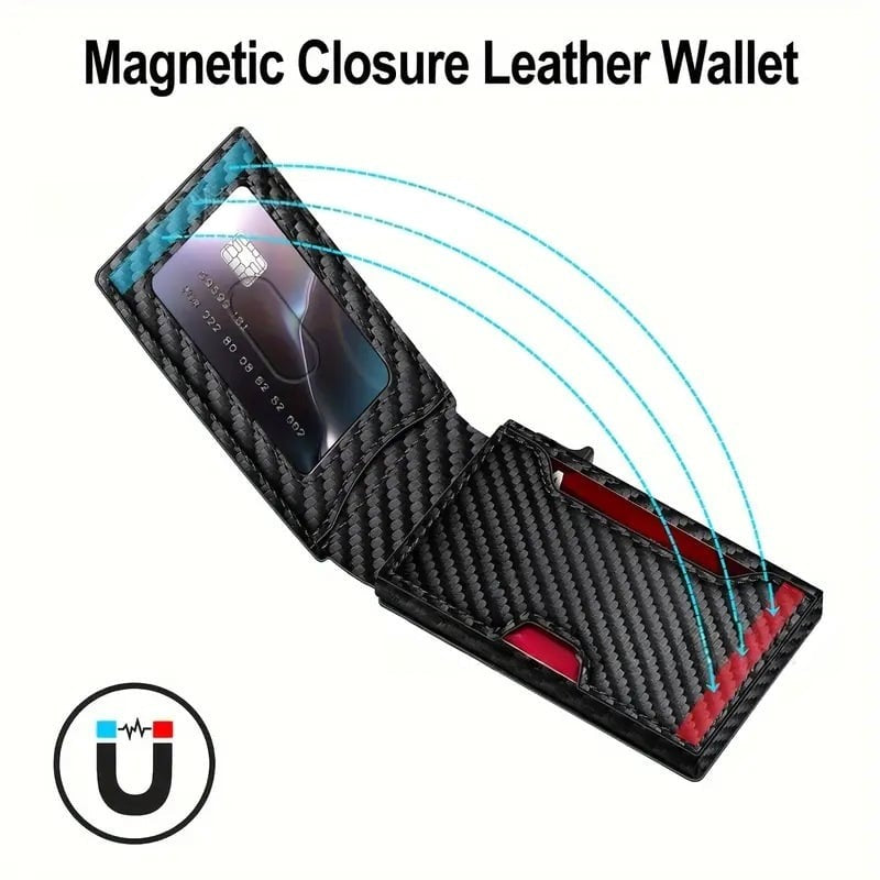Slim RFID Wallet with Pop-Up Card Holder & Money Clip
