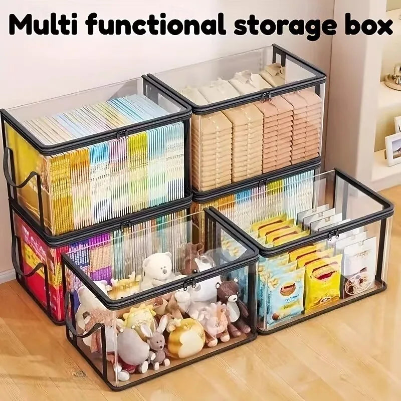 Heavy-Duty Transparent Storage Boxes with Easy-Open Lids