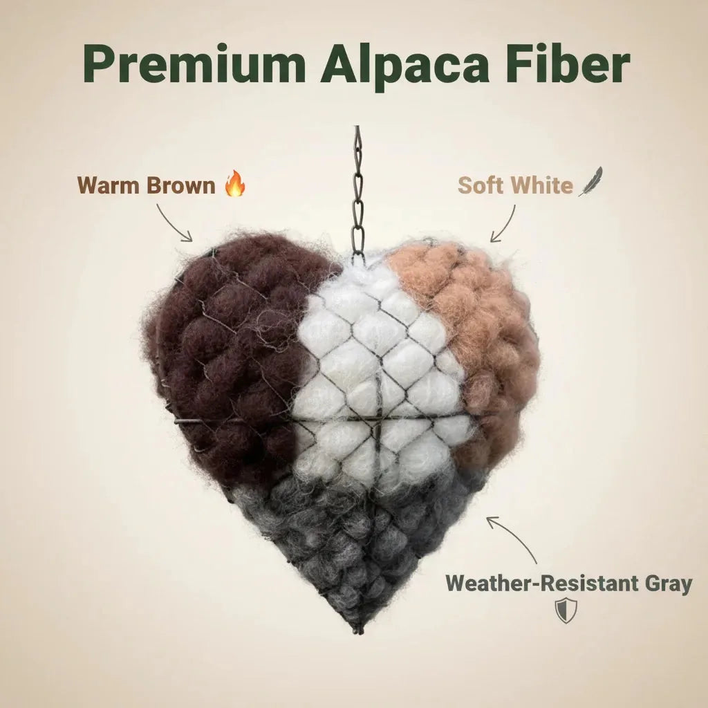 Handmade Alpaca Fiber Nesting Heart