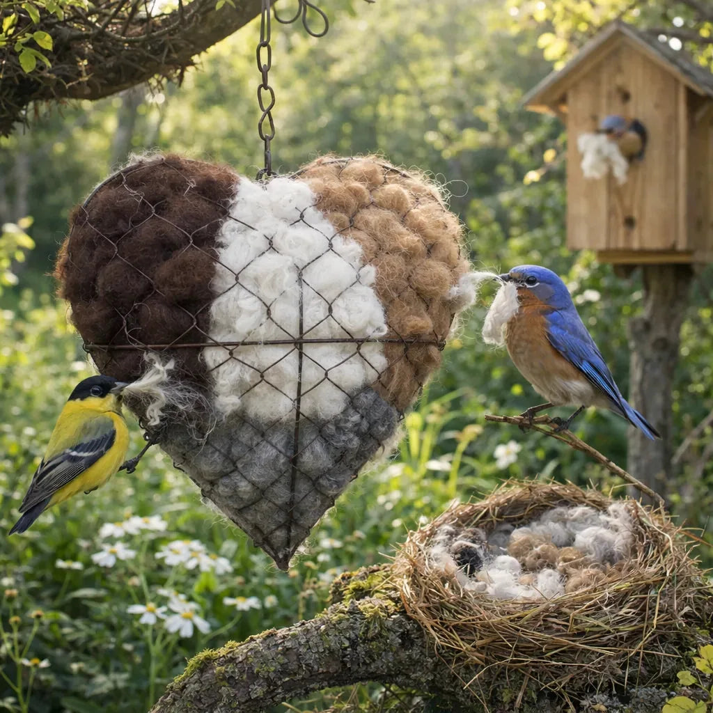Handmade Alpaca Fiber Nesting Heart