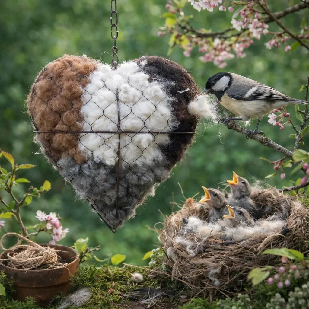 Handmade Alpaca Fiber Nesting Heart