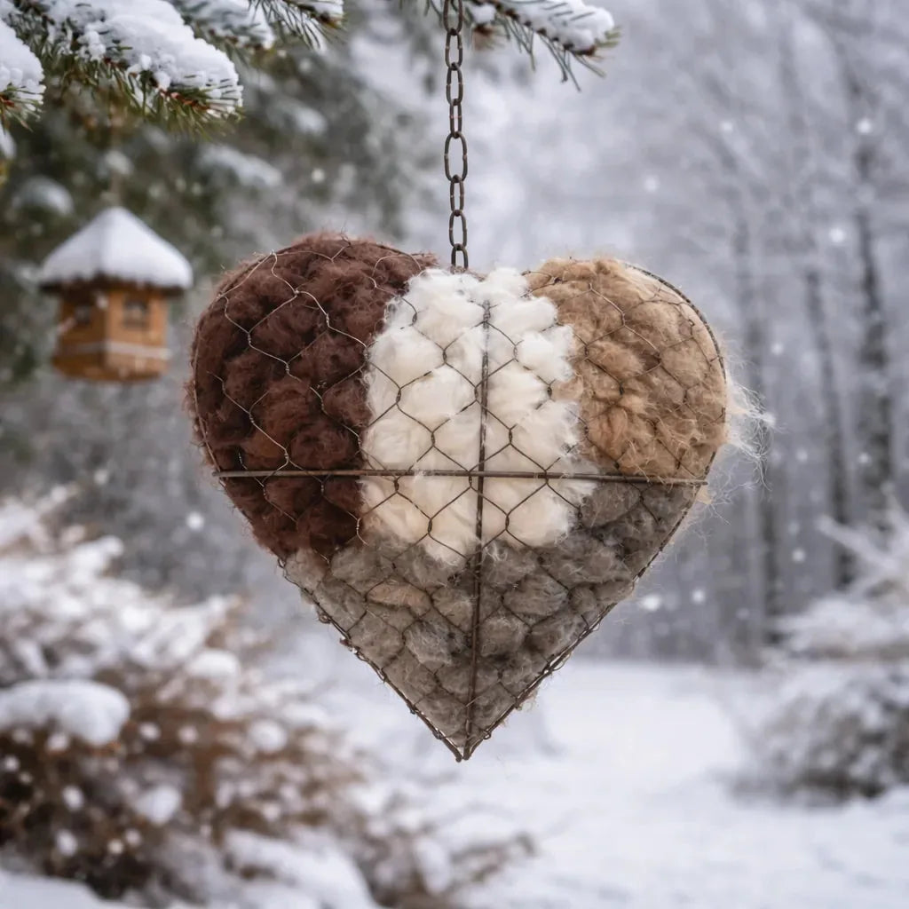 Handmade Alpaca Fiber Nesting Heart