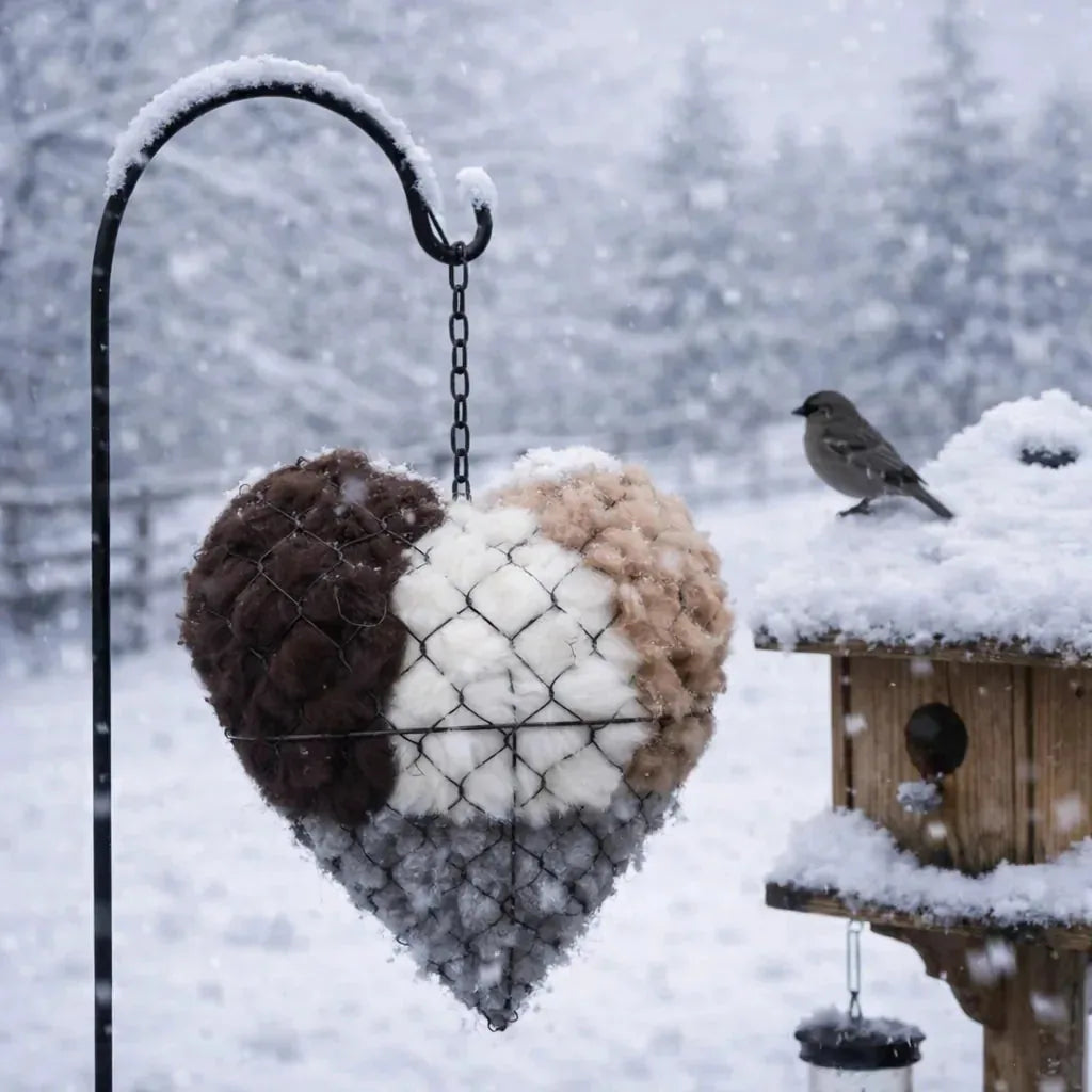 Handmade Alpaca Fiber Nesting Heart