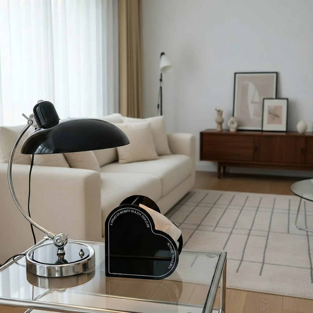 ScandiArc Table Lamp | Bauhaus-Inspired Curved Metal Design