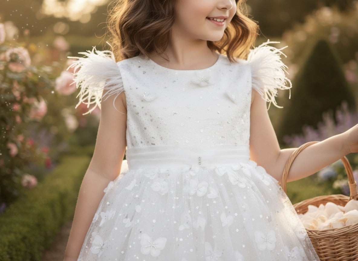 ERICA BUTTERFLY WHITE DRESS