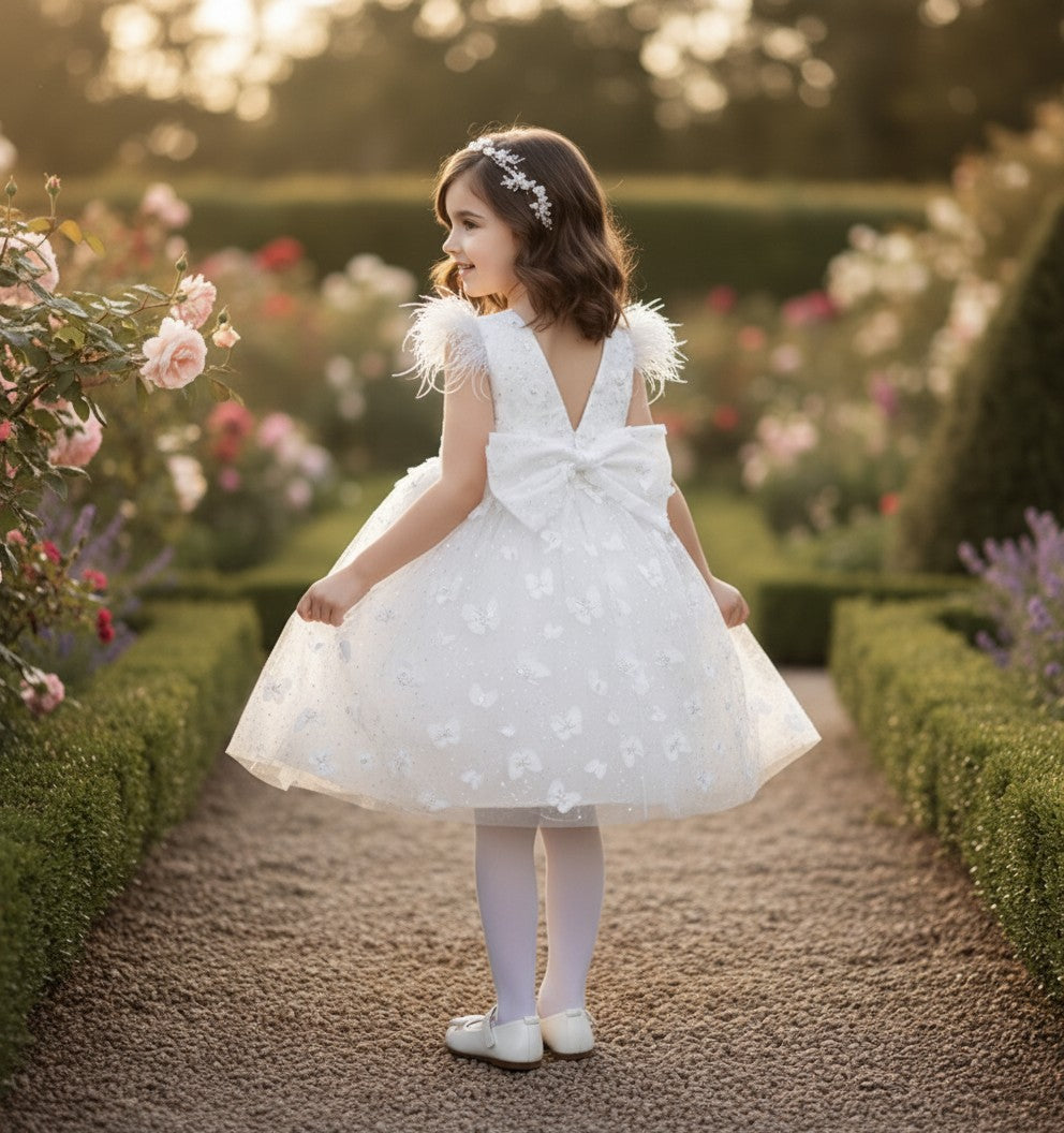 ERICA BUTTERFLY WHITE DRESS