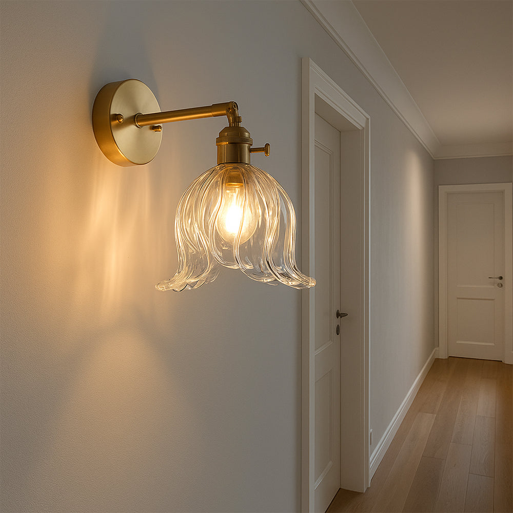 Vintage Flower Glass Wall Light